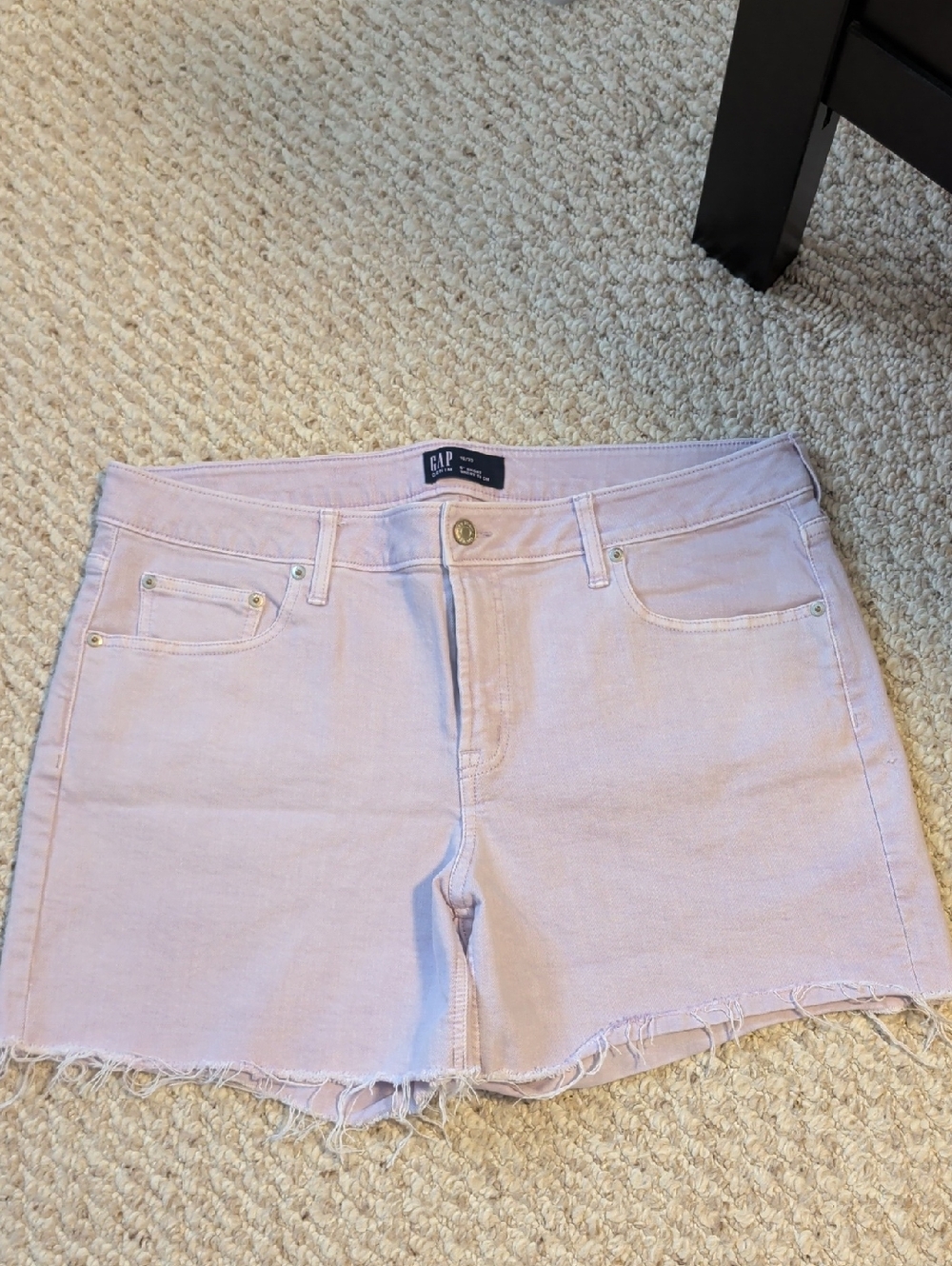 GAP Lavender Denim Frayed Hem 5" Shorts Size 16 or 33